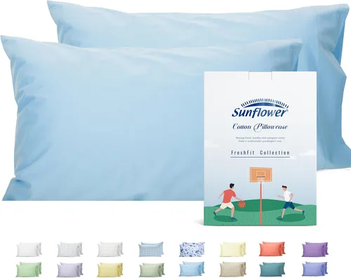 Vista 63 de Sunflower Juego de 2 fundas de almohada tamaño Queen, 100% algodón, 2 fundas de almohada Queen de 20 x 30 pulgadas, color ceniza, suaves