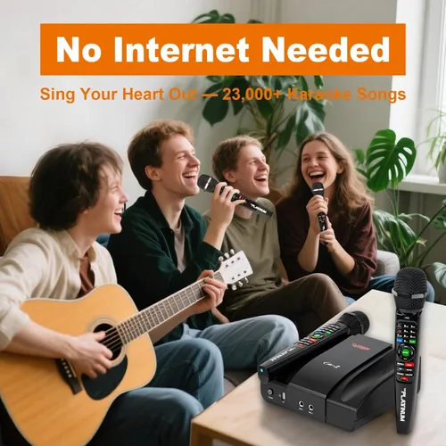 Vista 4 de La máquina de karaoke Platinum Cello2 se adapta con 2 micrófonos inalámbricos, más de 23K canciones: 7K canciones filipinas tagalog+4K canciones