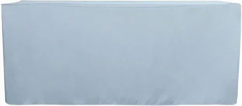 Vista 7 de BalsaCircle Mantel de poliéster ajustado negro de 6 pies para bodas, fiestas, eventos, mantelería