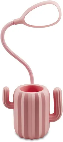 Luz LED de escritorio de cactus, lámpara de protección ocular regulable + soporte para bolígrafo para lectura de estudio de oficina (rosa)
