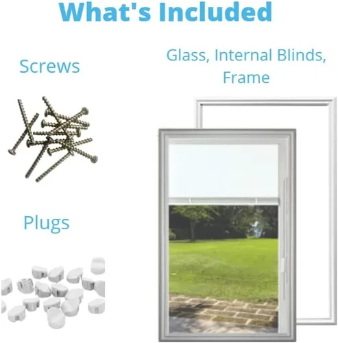 Vista 6 de 22 x 36 Inserto de vidrio transparente para puerta de entrada (persiana interna)