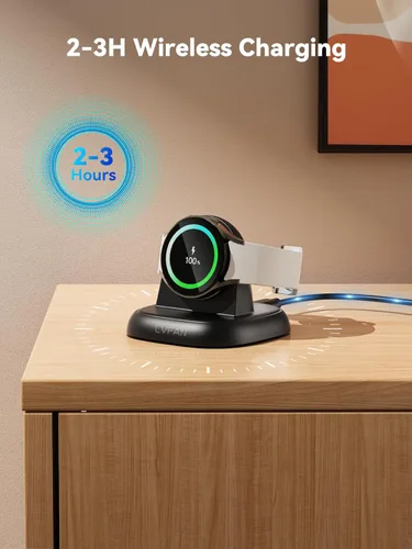 Vista 3 de LVFAN Cargador para Samsung Galaxy Watch 8/8 Classic / 7 / Ultra / 6/5 / 4, accesorios de repuesto para base de carga, estación de cable de carga