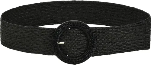 Vista 2 de Verdusa Cinturón de paja elástico con hebilla redonda para mujer