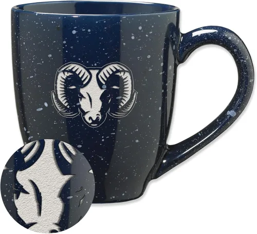 Vista 254 de Rico Industries NCAA Saint Joseph's (PA) Hawks Logo Principal Color Marrón 16 oz Logotipo del Equipo de Color Láser Grabado en Cerámica Moteada Taza