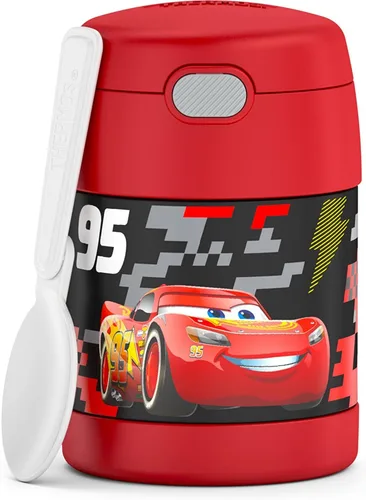 Vista 10 de THERMOS FUNTAINER - Recipiente para comida con cuchara para niños con aislamiento al vacío, de acero inoxidable, 10 onzas, Baby Shark