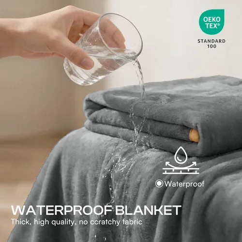 Vista 2 de Luciphia Manta impermeable para perro, lavable, reversible, de forro polar, sherpa, para cama, sofá, suave, a prueba de líquidos, a prueba de orina