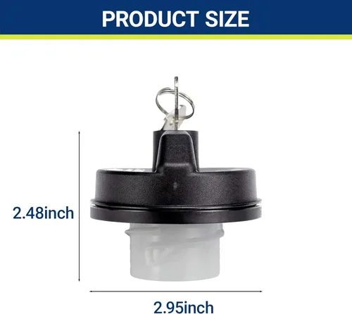 Vista 2 de Tapa de Combustible con Cerradura para Tanque de Gasolina con Llave, Cubierta de Tapa de Combustible con Cerradura Compatible con Dod-ge Ram