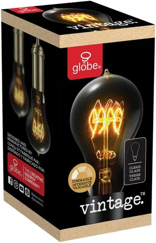 Vista 4 de Globe Electric 01325 - Bombilla incandescente de filamento incandescente de 60 W, estilo vintage, A19, base E26, 245 lúmenes, blanco suave