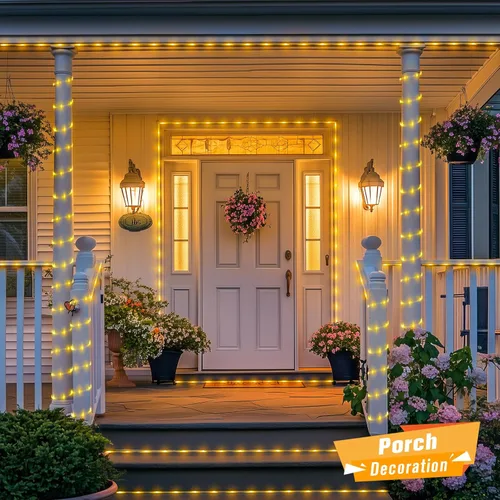 Vista 7 de JMEXSUSS - 100 luces LED solares de cuerda para exteriores, impermeables, 33 pies, luces solares para trampolín con clasificación IP65, 8 modos