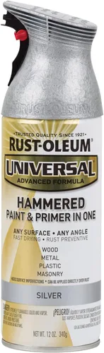 Vista 90 de Rust-Oleum 267298-6PK Pintura en aerosol martillada universal para todas las superficies, 12 onzas, blanco, paquete de 6