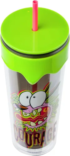 Vista 4 de Silver Buffalo Coraje, el perro cobarde Taza con escultura 3D de dibujos animados nostálgicos de miedo, 26 onzas