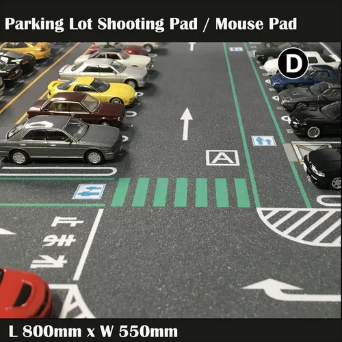 Vista 5 de TAPDRA Alfombrilla de estacionamiento de 1/64, modelo de automóvil, pantalla de escena de vehículo, alfombrilla grande para mouse de juguete