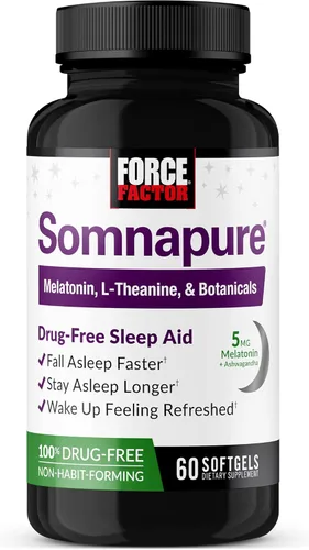 Vista 12 de Force Factor Somnapure Gomitas con Melatonina 10 mg para Adultos, Ayuda para Dormir Natural que no Crea Hábito para Sueño Profundo, Permanece
