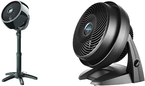 Vornado 7803 Ventilador circular de aire con pedestal grande para habitación entera con altura ajustable, 3 ajustes de velocidad, parrilla extraíble