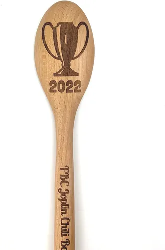 Vista 7 de Trofeo Chili Cook Off 2025, cuchara de cocina grabada de madera, premio de competencia de cocina personalizado, premio campeón de chile, cuchara