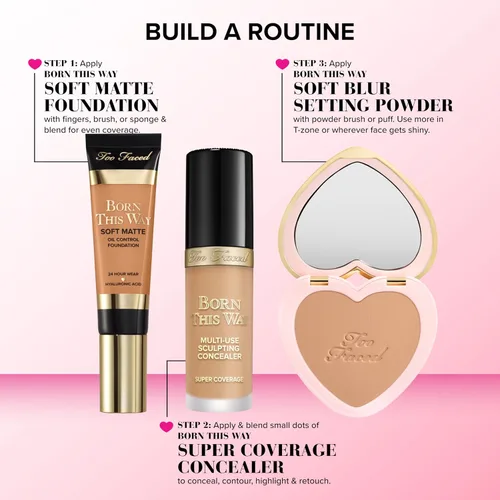 Vista 9 de Too Faced Born This Way Super Coverage Multi-Use Concealer Full Coverage, Non-Comedogenic, Oil Free + Long Lasting Concealer Hyaluronic Acid