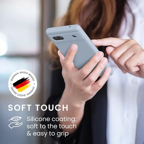 Vista 663 de kwmobile Funda Compatible con Google Pixel 6 Pro - Funda de teléfono de silicona TPU con acabado suave - Azul Arrecife