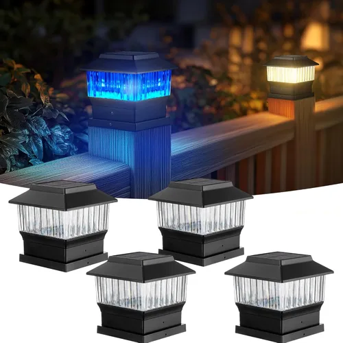 Vista 18 de 50 Lumen Luces Solares para Postes, 3 Modos Luces para Deck al Aire Libre, Valla, Tapa de Poste - 4x4 3.5x3.5 4.5x4.5 o 5.5x5.5, Luces LED