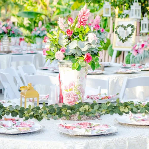 Vista 2 de RelatoHolife Paquete de 2 guirnaldas artificiales de eucalipto de 12 pies, guirnalda de boda con dólar plateado de seda y eucalipto, enredaderas