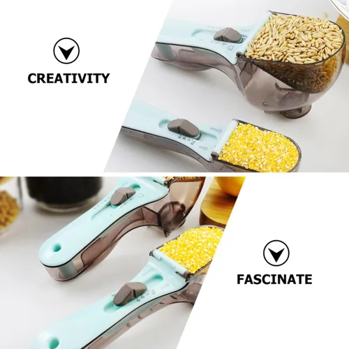 Vista 7 de Juego de cucharas medidoras de café ajustables con escala, 2 cucharas medidoras multifuncionales de polvo y azúcar para hornear en casa