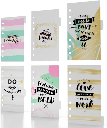 Vista 3 de Discagenda Hello Beautiful - Organizador personal de polipropileno para planificar divisores (encuadernación de anillo, A5)