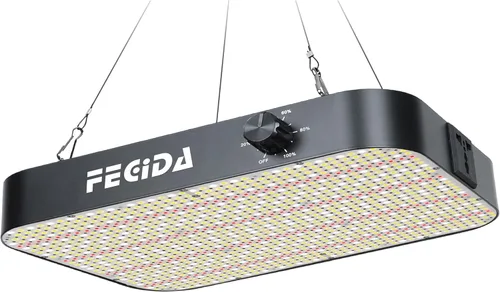 Vista 11 de FECiDA Luz LED de crecimiento equivalente a 600 W, luz de espectro completo de 65 W, 0 a 100% regulable, cadena de margarita, ventilador