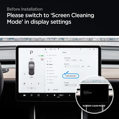 Vista 8 de Spigen GlasTR EZ FIT: protector de pantalla de vidrio templado diseñado para Tesla Model 3 (2023-2017), Tesla Model Y (2025-2020) pantalla táctil