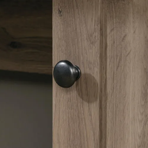 Vista 10 de Sauder Harbor View Computer Desk, 66.14"D x 66.14"W x 30.28"H , Salt Oak finish