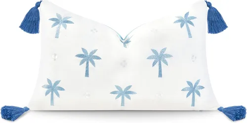 Vista 20 de Hofdeco Premium - Funda decorativa para cojín de estilo Coastal Hampton, para patio, interior y exterior, de 18 x 18 pulgadas, resistente al agua