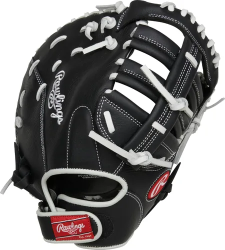Vista 4 de Rawlings Guante de primera base para softbol Fastpitch SHUT OUT Lanzamiento a mano izquierda 12" - Red de poste único de doble barra Negro