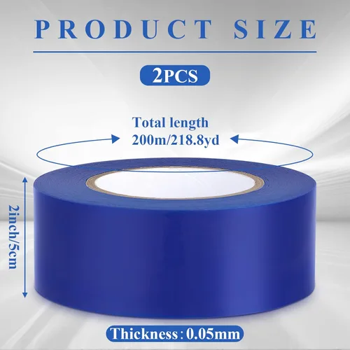 Vista 2 de Frienda 2 rollos de cinta transparente extraíble para arañazos, cinta azul para ventana, superficie azul, suministros de ventana autoadhesiva