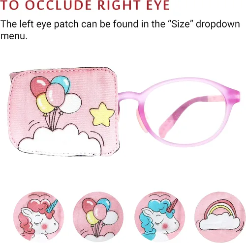 Vista 4 de Astropic Parche de algodón y seda para gafas para niños (ojo derecho, globo)