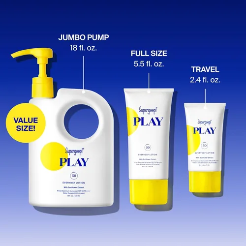 Vista 7 de Supergoop! PLAY Everyday SPF 30 Loción – 2.4 oz – Protector solar de amplio espectro – Protector solar resistente al agua y al sudor para cuerpo