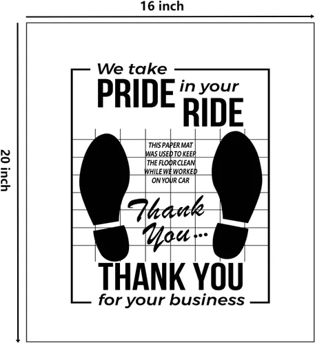 Vista 2 de Alfombrillas de papel blancas para automóvil, 50 almohadillas desechables para vehículos, protector temporal de suelo de automóviles, protector