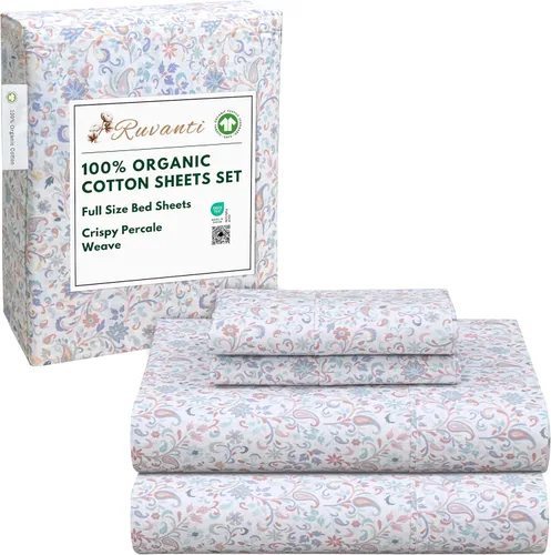 Vista 182 de RUVANTI - Juego de sábanas individual XL, 100% algodón orgánico, percal, certificado GOTS, 3 piezas, bolsillo profundo de 15 pulgadas, frescas