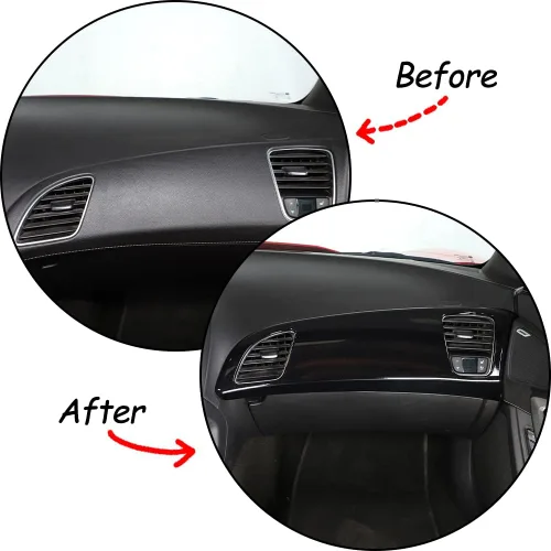 Vista 2 de LLKUANG Marco decorativo del panel de salida de aire del coconductor del coche para Chevrolet Corvette C7 2014-2019 ABS tablero cubierta accesorios