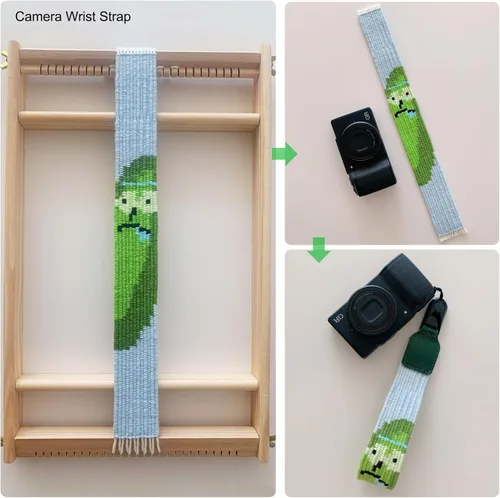 Vista 6 de Kit de telar de tejido, telar de tejido multiartesanal de madera con armazón grande de tapicería 9.85x 15.5 pulgadas, máquina de tejido de punto