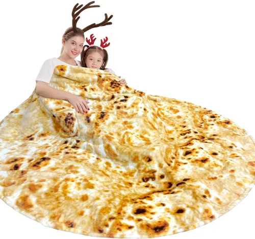 Vista 13 de mermaker Cobija de doble cara con estampado de tortilla para burritos