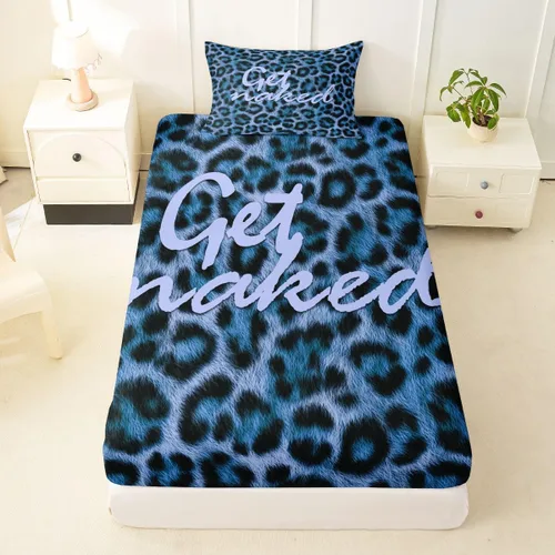 Vista 29 de Feelyou Leopard Print Lips Fitted Sheet Twin Size for Kids Boys Girls Cheetah Print Bed Sheets Set 16" Deep Pocket Soft Breathable Microfiber
