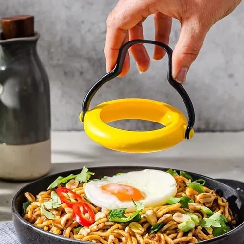 Vista 3 de Silicone Egg Rings for Frying Eggs, Flip & Leakproof Egg Frying Ring with Handle, Nonstick Round Egg Mold for Pancakes, Omelets, Breakfast Sandwiches