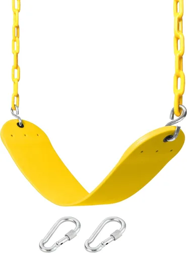 Vista 6 de Take Me Away Asiento de columpio resistente con cadena de 66 pulgadas recubierta de plástico, accesorios de repuesto para juego de columpio al aire