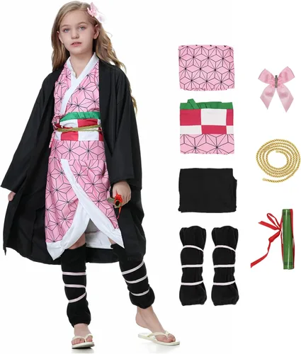 Disfraz de anime para cosplay de Tanjirou para disfraz de Halloween quimono para niños niñas y mujeres