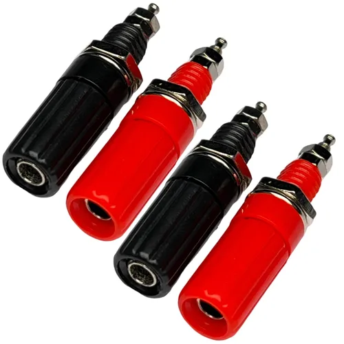 Vista 4 de CESS Conector de terminal de amplificador de poste de unión Banana Plug Jack Socket Panel/Conectores de montaje en chasis - Longitud: 1.8