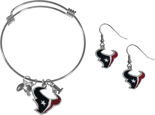 Vista 15 de Siskiyou Sports NFL womens Dangle Earrings and Charm Bangle Bracelet Set