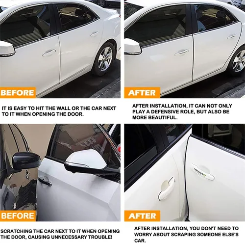 Vista 5 de MYFAMIREA Protectores de Borde de Puerta de Automóvil de 13 Pies (4M) - Protector de Sello de Goma de Borde en Forma de U - Clips Anti-Colisión que