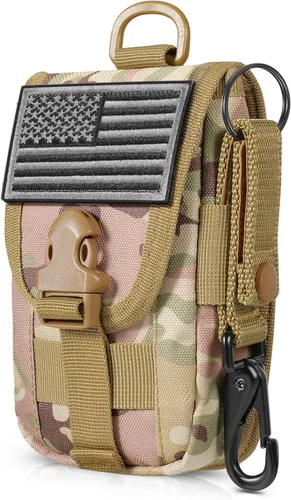 Vista 17 de SOWHUP Bolsa Táctica Molle Pequeña con Funda para Celular, Organizador de Gadgets EDC para Cintura