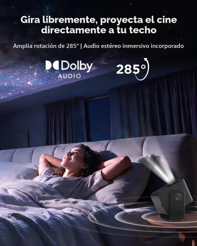 Vista 4 de TCL C1 Smart Google TV Projector, WiFi y Bluetooth, cardán giratorio de 285