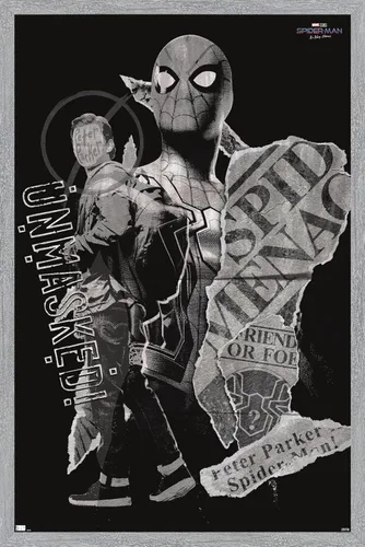 Vista 13 de Trends International Marvel Spider-Man: No Way Home - Póster de pared desenmascarado, 22.4 pulgadas de largo x 14.7 pulgadas, versión enmarcada