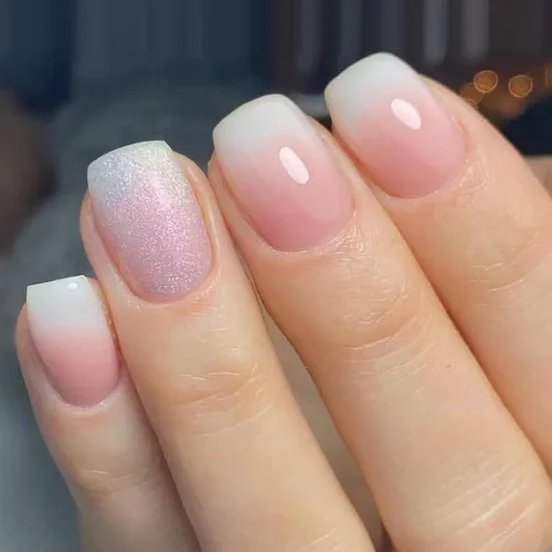 Vista 46 de Uñas Postizas de Mariposa con Purpurina Rosa - 24 piezas de Cobertura Completa Brillantes que se Pegan en Uñas Artificiales Acrílicas