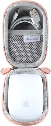 Vista 4 de Funda rígida compatible con Apple Magic Mouse (1, 2 y 3 generaciones), incluye mosquetón (negro)